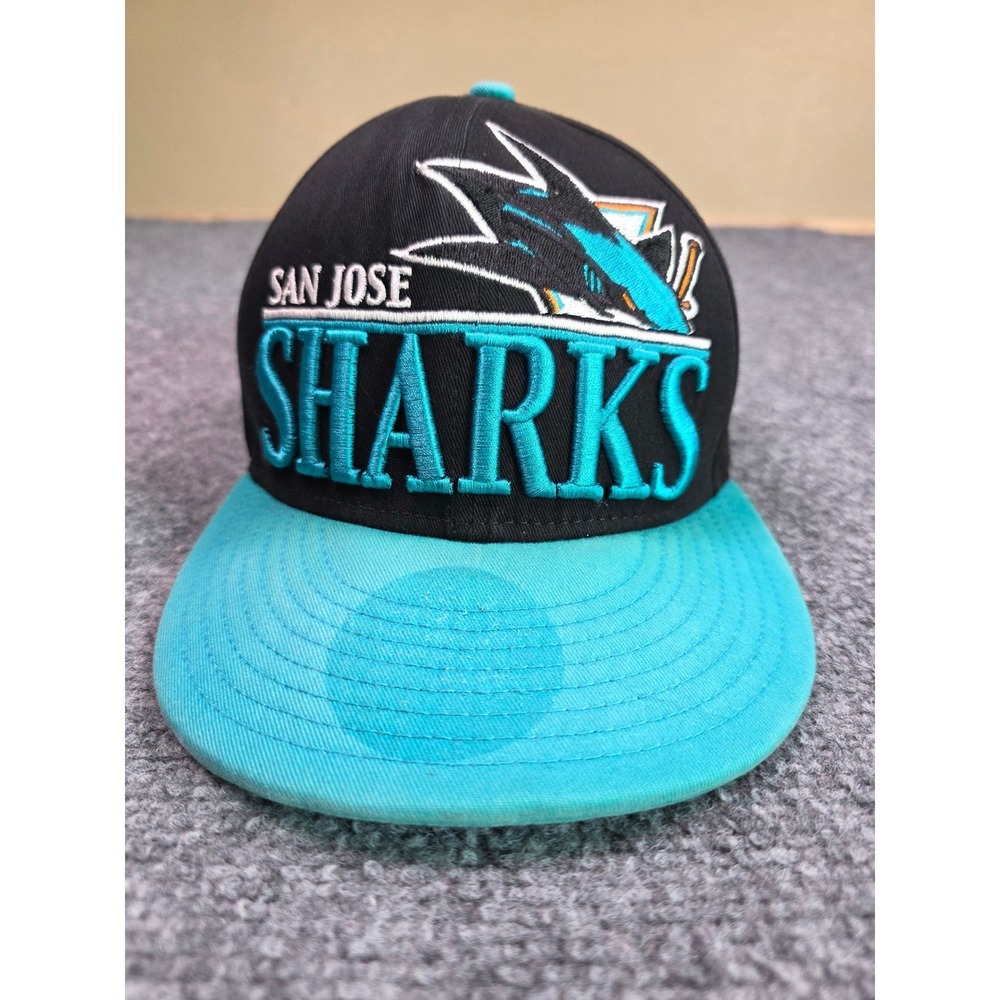 San Jose‎ Sharks Snapback Hat OSFA New Era Black Teal 9FIFTY NHL Hockey Cap